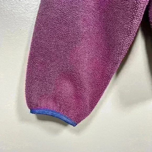 PATAGONIA Fleece Half Snap Pullover Sweatshirt Purple Women Small Mock Neck - Picture 4 of 10